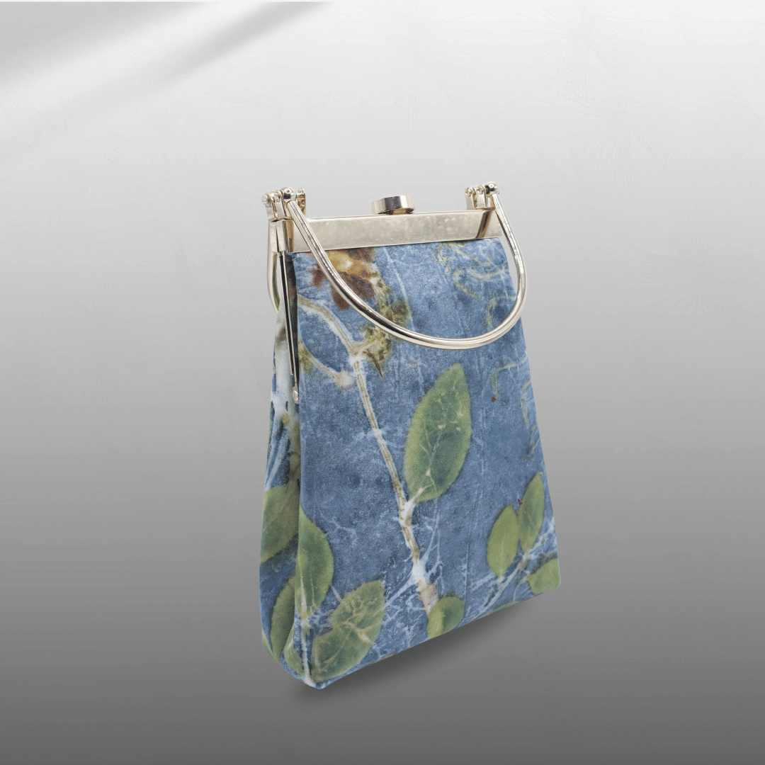 Eco print Phone Sling Bag Kisslock Frame - Image 2