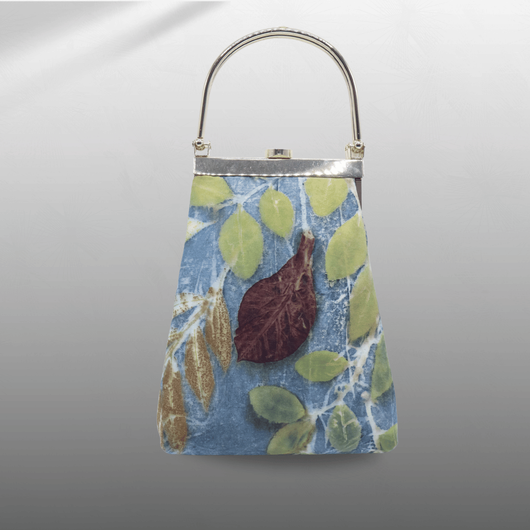 Eco print Phone Sling Bag Kisslock Frame - Image 3