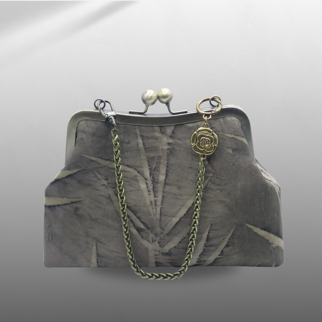 Eco print Kisslock Frame Bag
