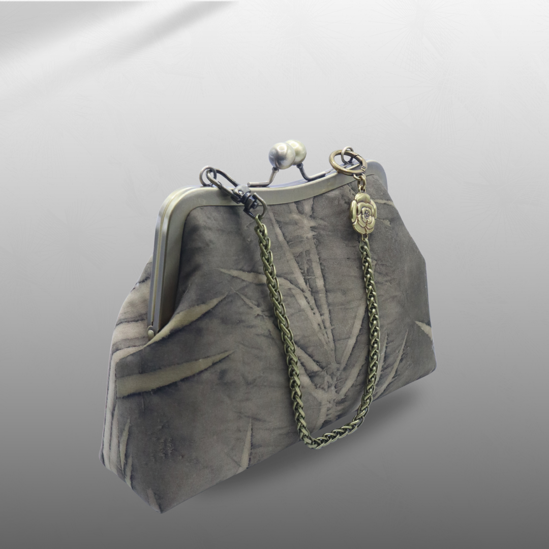 Eco print Kisslock Frame Bag - Image 3