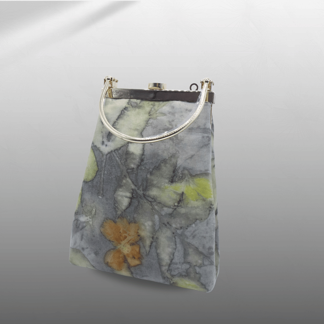Eco print Phone Sling Bag Kisslock Frame - Image 2