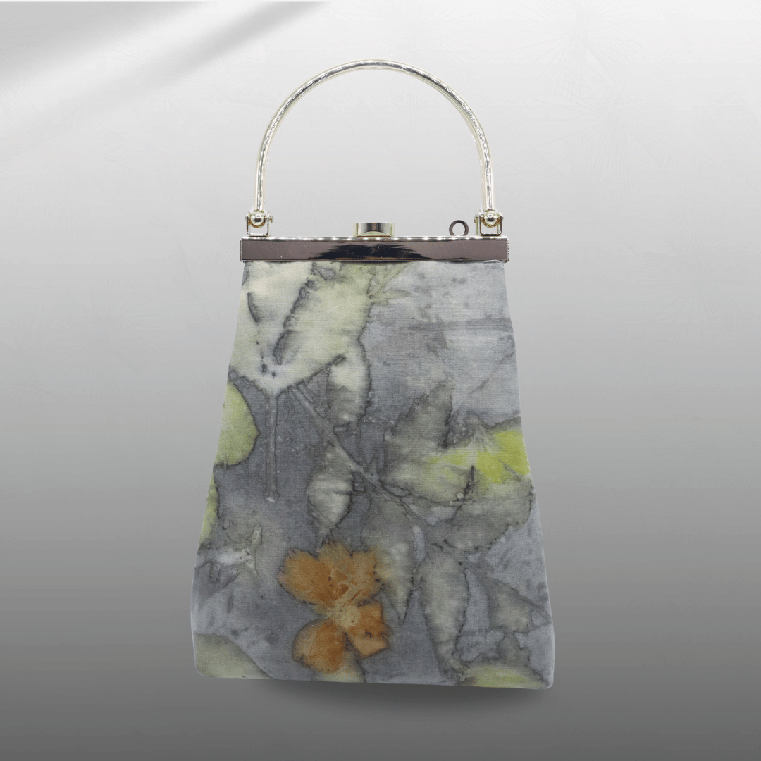 Eco print Phone Sling Bag Kisslock Frame - Image 3