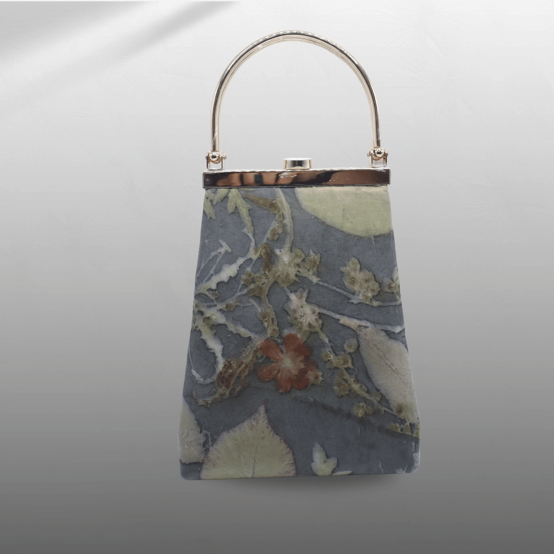 Eco print Phone Sling Bag Kisslock Frame - Image 3
