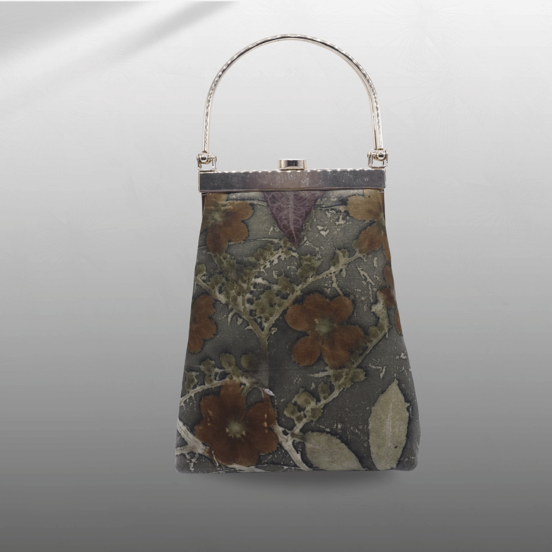 Eco print Phone Sling Bag Kisslock Frame - Image 3