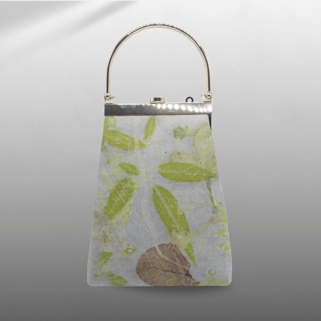 Eco print Phone Sling Bag Kisslock Frame - Image 3